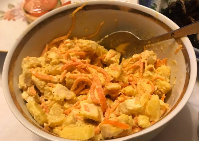 Как приготовить Морковный салат с ананасами и орехами рецепт пошагово