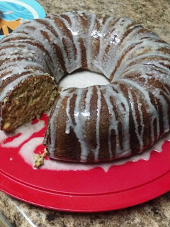 A picture of Banana Bundt Cake with Cinnamon Cream Cheese Glaze.