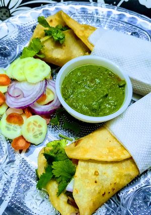 A picture of Chickpea Potato Kathi Roll.