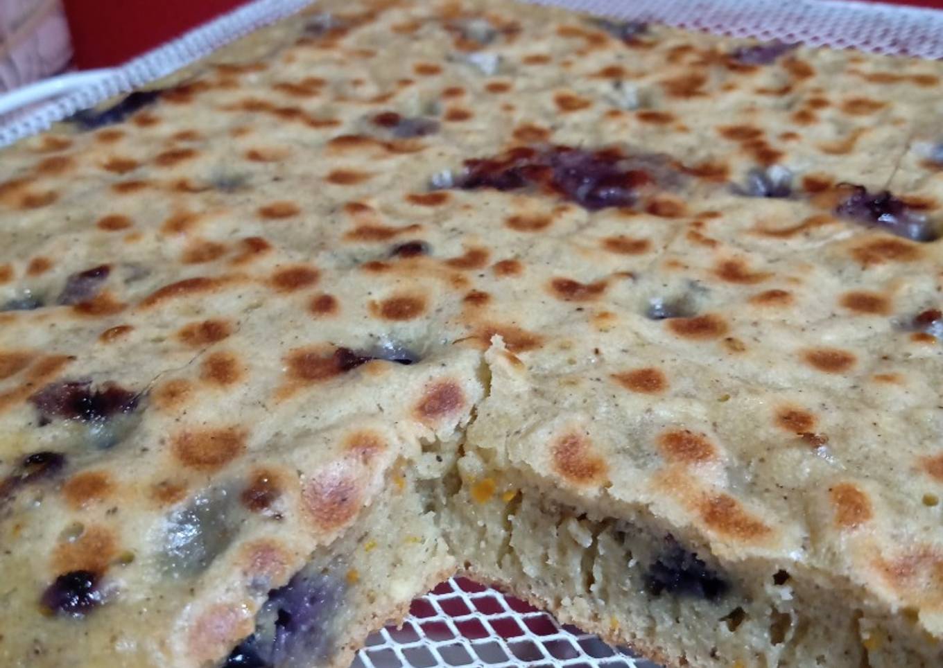 Cuadrados de mandarina y arándanos saludables en flip essen