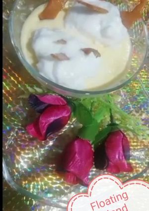 A picture of Floating Island Dessert.