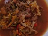 Fajitas de carne con verduras. (Estilo chino)