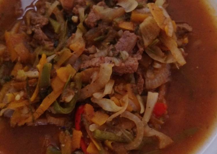 Fajitas de carne con verduras. (Estilo chino)