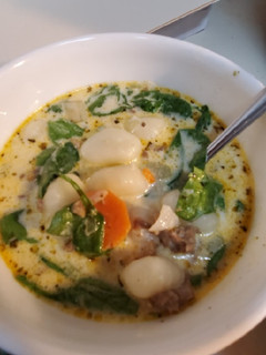 A picture of Slow Cooker Sausage Gnocchi Soup.