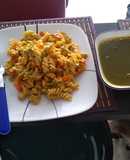 Pasta con pollo y verduras