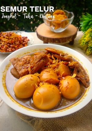 Foto resep Semur telur, jengkol, tahu dan kentang