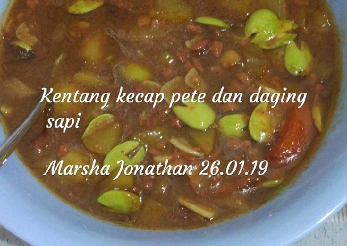 Kentang kecap pete dan daging sapi no ribet