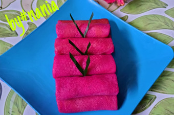 Cara Membuat 287.Dadar gulung buah naga Menu Enak Dan Mudah Dibuat