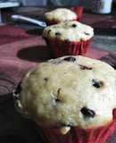 Muffins de plátano con chispas de chocolate