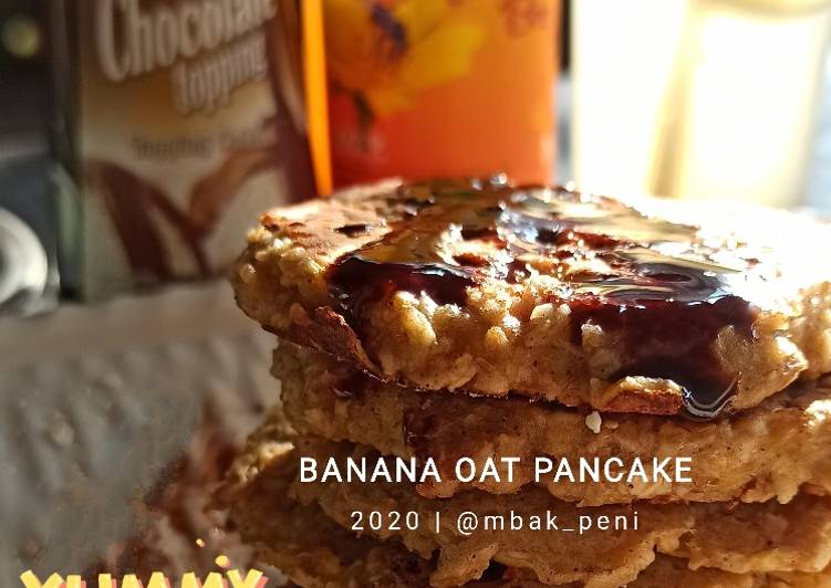 Langkah Mudah untuk Menyiapkan 1# Banana Oat Pancake yang Lezat Sekali