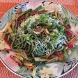 Spaguettis de verdura con verduritas salteadas