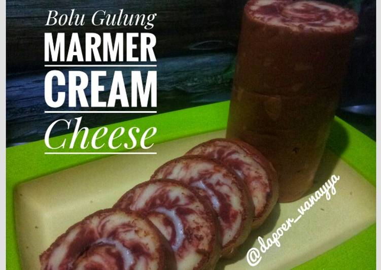 Bolu gulung marmer cream cheese