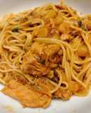 Espaguetis con Pollo & Papas