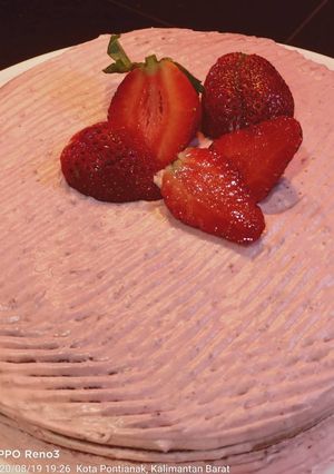 Foto resep Fresh strawberry cake 🍓🍓