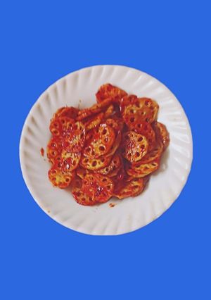 A picture of Honey Chilli Lotus Stem.