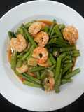 หน่อไม้ฝรั่งผัดกุ้ง