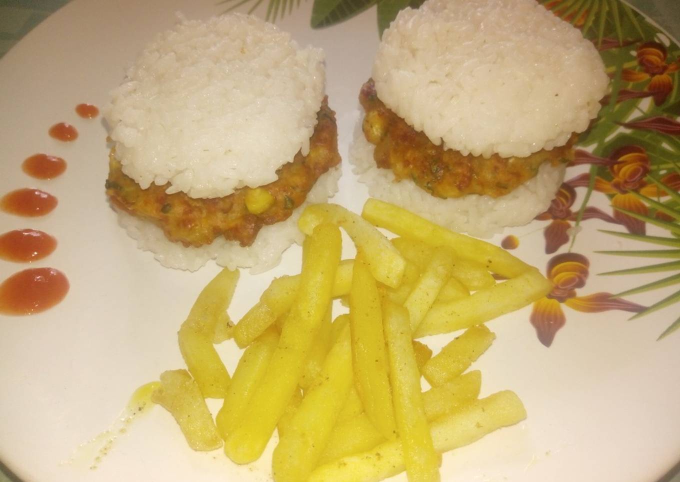 Nasi hamburger sayuran