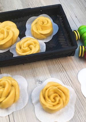 玫瑰造型【地瓜饅頭】 的食譜成品照片