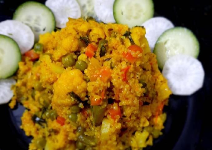 Vegetable Dalia Pulaw Recipe By Uzma Syed - Cookpad