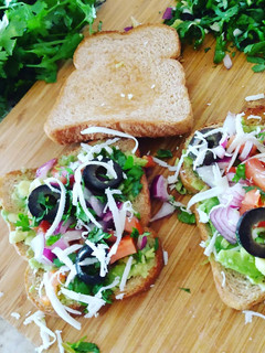 A picture of Dad's Avocado Veggie Sandwich.