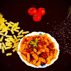 A picture of Kidney Beans Sauce Pasta.