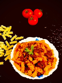 A picture of Kidney Beans Sauce Pasta.