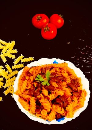 A picture of Kidney Beans Sauce Pasta.