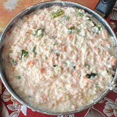 A picture of Carrot curd rice.