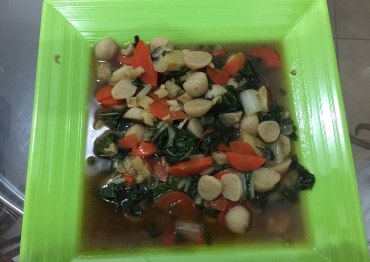 Cah Sayuran campur Bakso Ikan+Hekeng