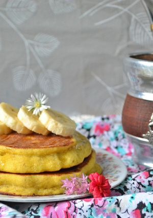Una foto de Pancakes de banana y harina de arroz🥞