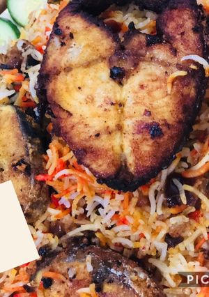 A picture of Fish tikka biryani.