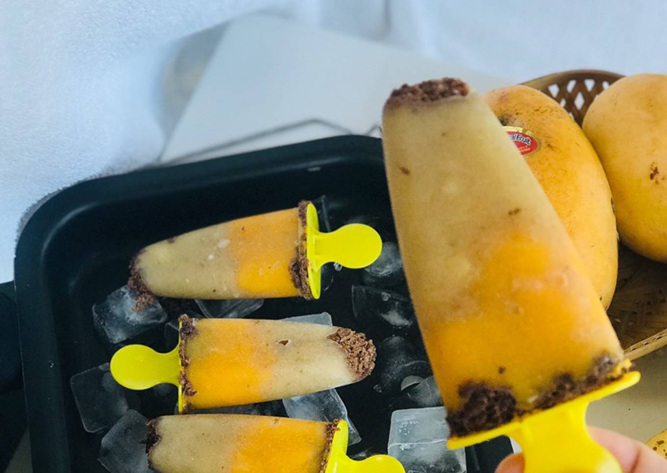 Banana Mango Popsicles