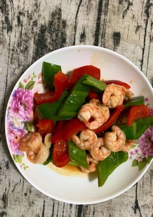 雙椒蝦仁 的食譜成品照片