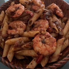 A picture of Chili prawn pasta.