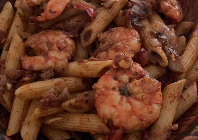 Chili prawn pasta