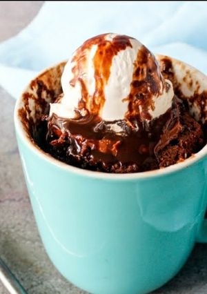 A picture of Chocolate hazelnut mug cake.