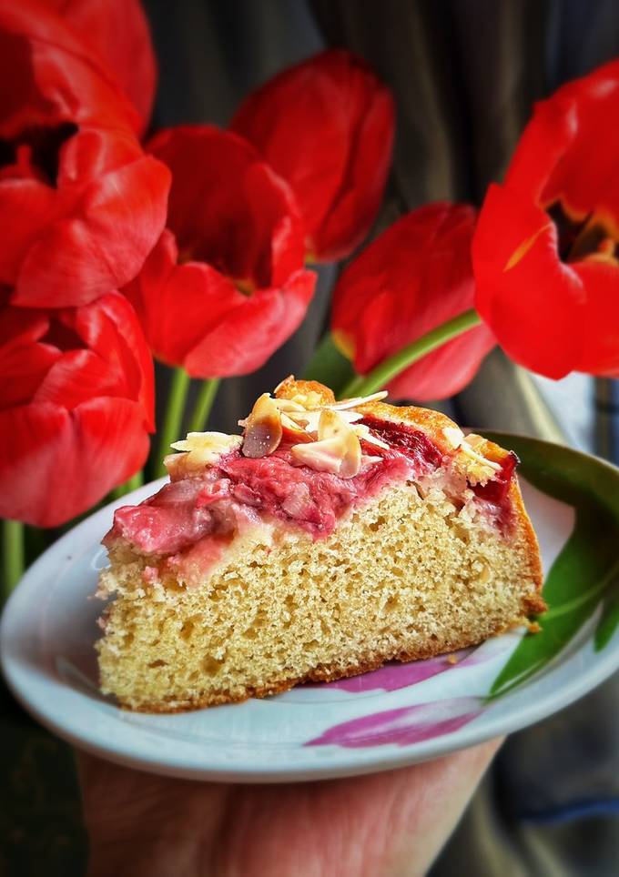Полунично-мигдальний пиріг🍓