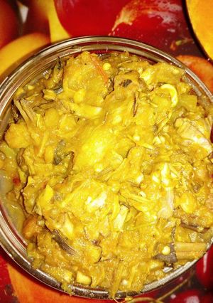 A picture of Banana Flower mixed vegetables Curry.