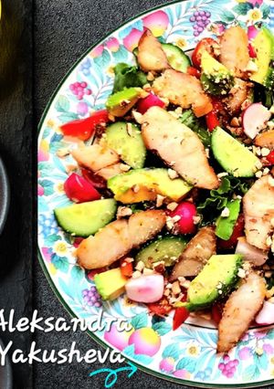 A picture of Salad with smoked haddock, avocado and radish.