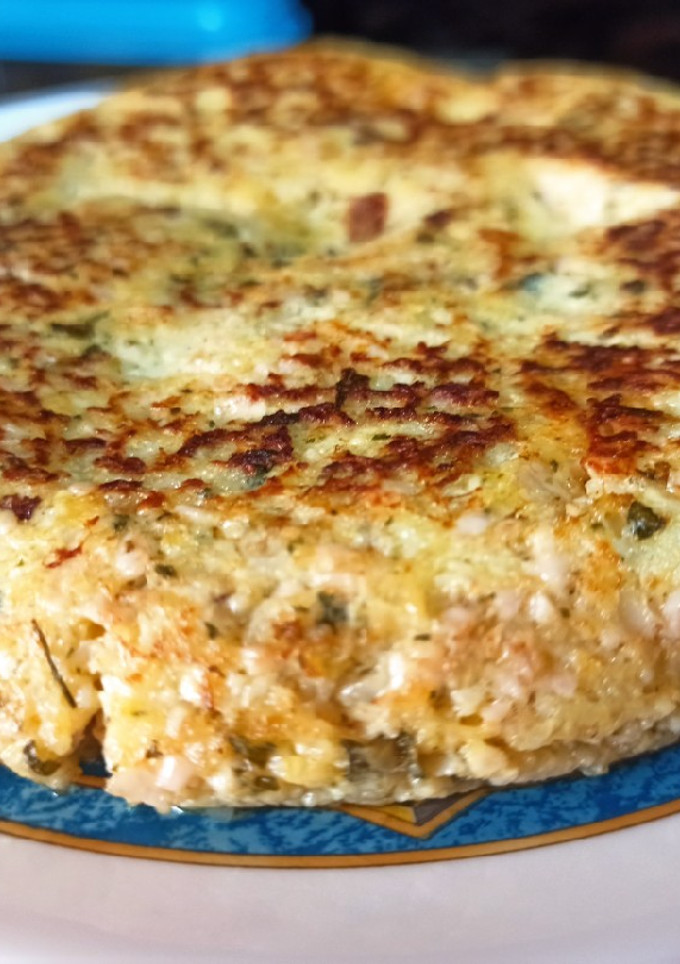 Una foto de Tortilla de coliflor