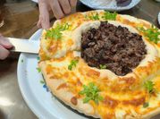 A picture of beef pizza
