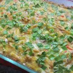 A picture of Chicken Quiche 烤鸡丝蔬菜蛋饼.