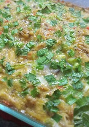A picture of Chicken Quiche 烤鸡丝蔬菜蛋饼.