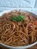 Spaghetti gandum masak aglio olio
