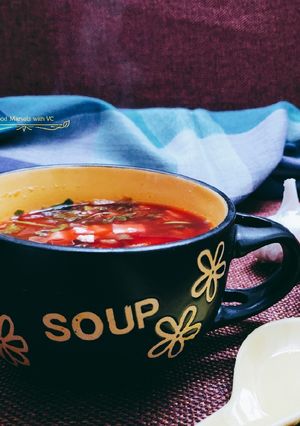 A picture of Lemon Coriander Beetroot Soup.