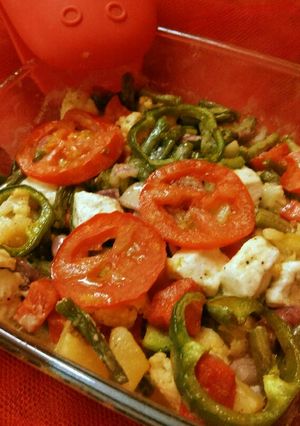 A picture of Cheesey vegetables.