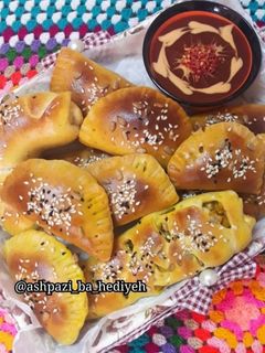 عکسی از دستور پیراشکی گوشت پنیری هدیه بانو