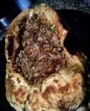 Calzone relleno en el centro