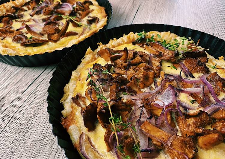 Easiest Way to Prepare Perfect Chanterelle Gruyere tart 🍄