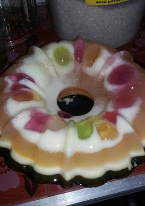 Foto resep Puding lapis jelly
